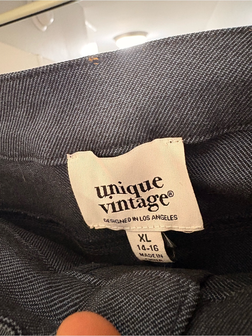 Unique Vintage Unique Vintage Denim Strawberry Embroidered Flare Pants - Picture 7 of 8